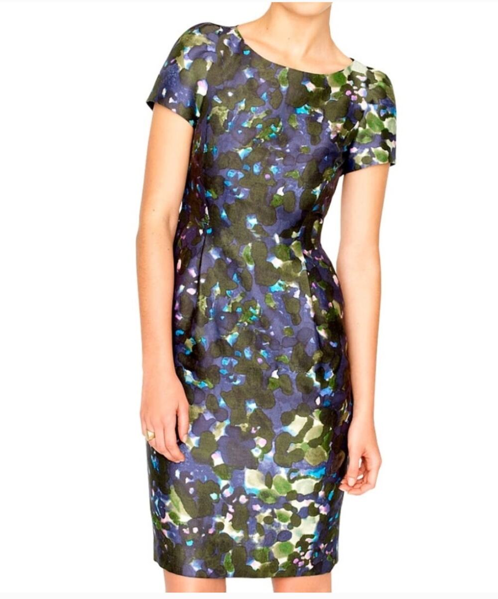 J. CREW COLLECTION Lillian Sheath Dress Gardenshade Floral Sz 00